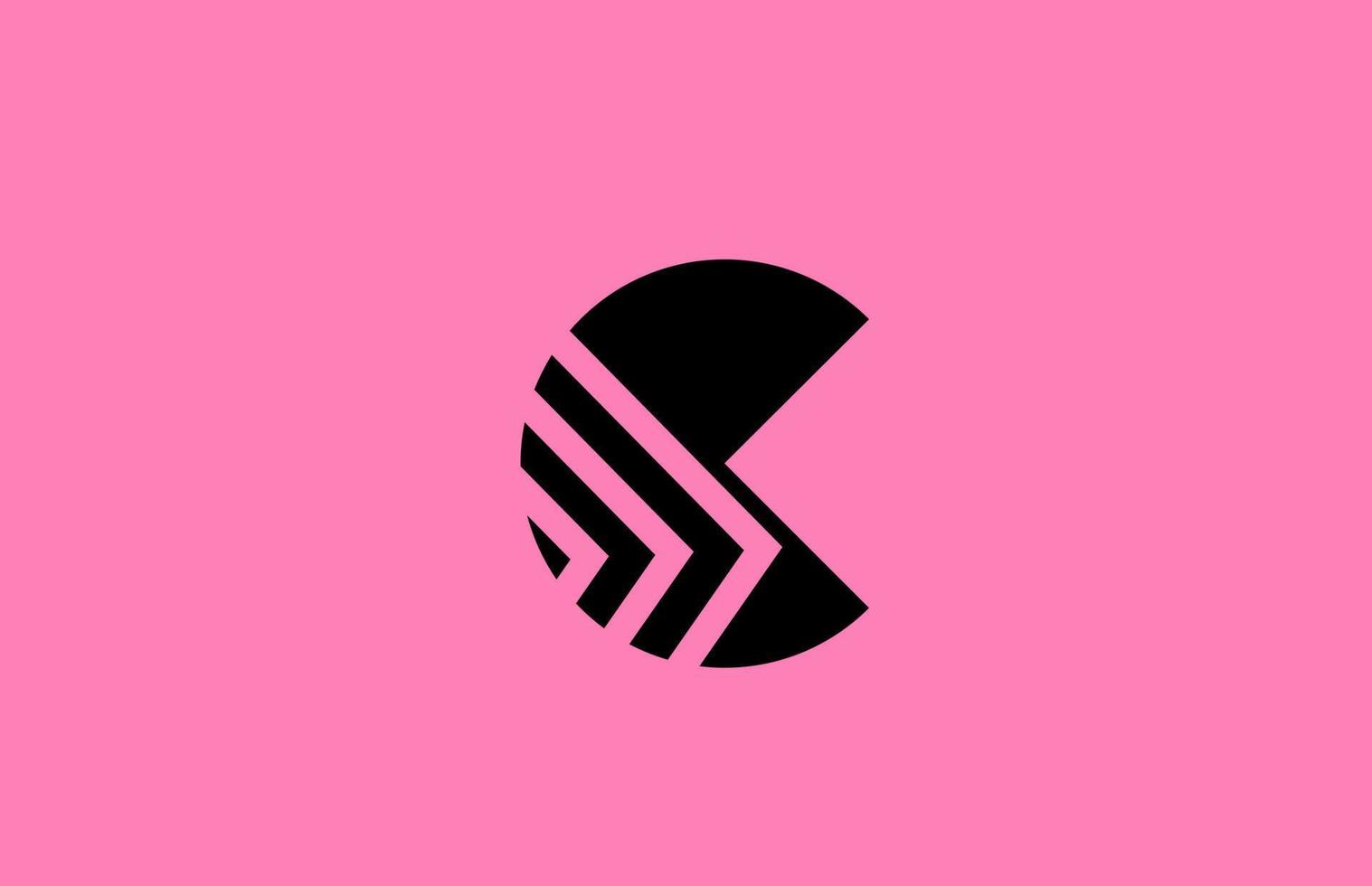 Rosa Preto c alfabeto carta logotipo ícone Projeto com geométrico linhas. criativo modelo para companhia e o negócio vetor