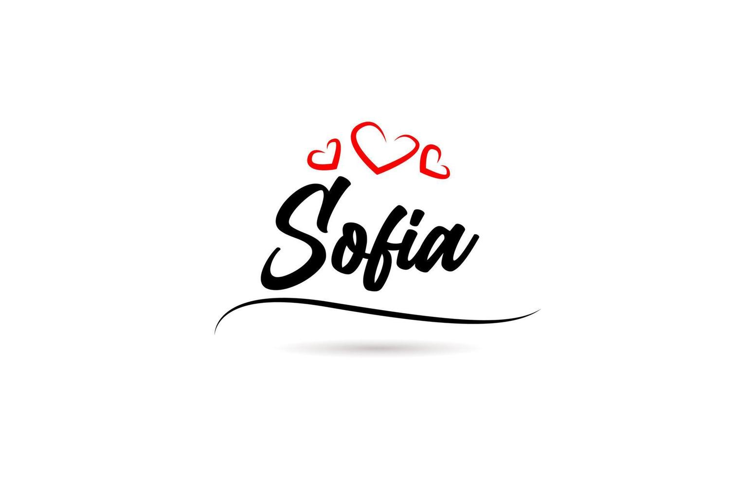 Sofia europeu cidade tipografia texto palavra com amar. mão letras estilo. moderno caligrafia texto vetor