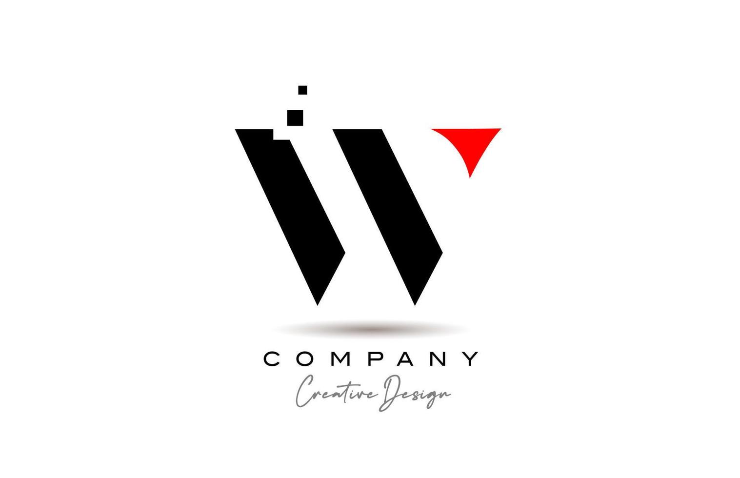 vermelho Preto W alfabeto carta logotipo ícone Projeto com pontos. criativo modelo para o negócio e companhia vetor