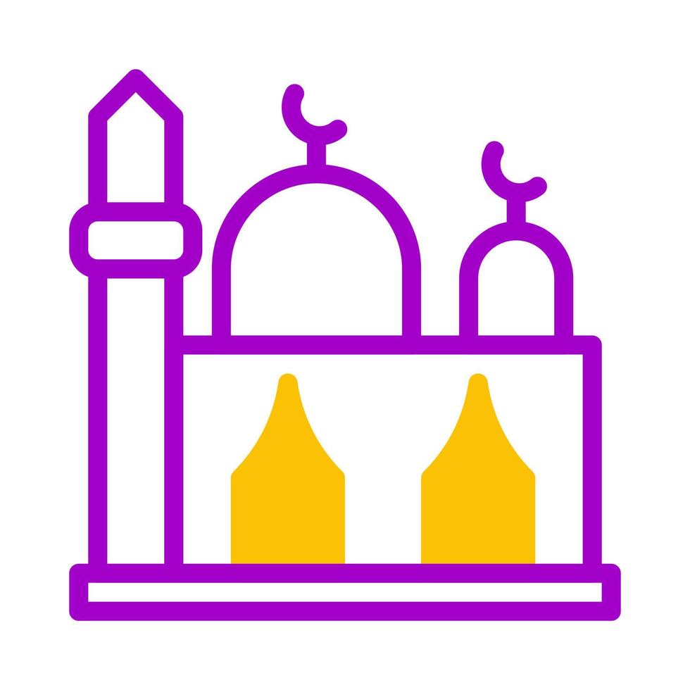 mesquita ícone duotônico roxa amarelo estilo Ramadã ilustração vetor elemento e símbolo perfeito.