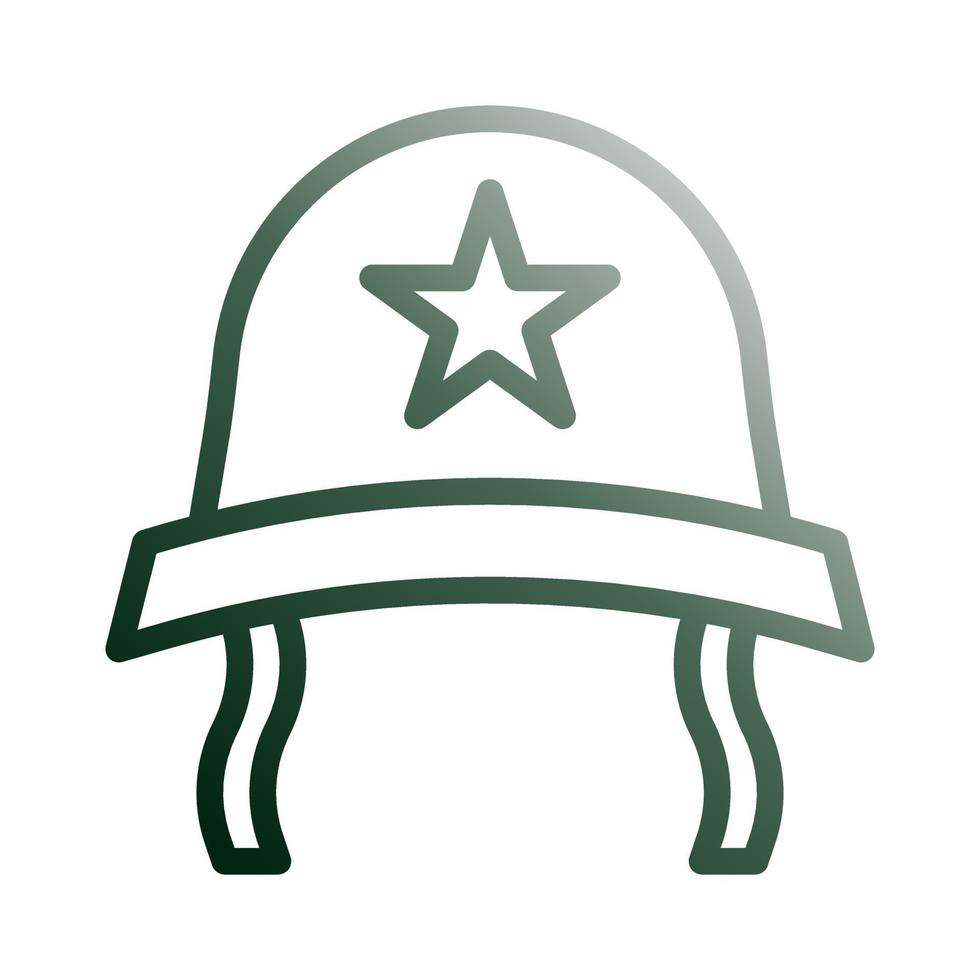 capacete ícone gradiente verde branco estilo militares ilustração vetor exército elemento e símbolo perfeito.