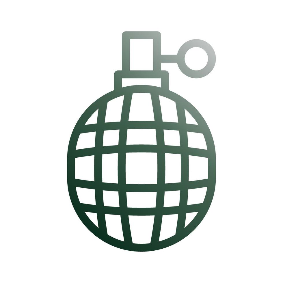 Grenade ícone gradiente verde branco estilo militares ilustração vetor exército elemento e símbolo perfeito.