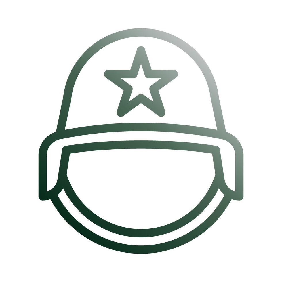 capacete ícone gradiente verde branco estilo militares ilustração vetor exército elemento e símbolo perfeito.