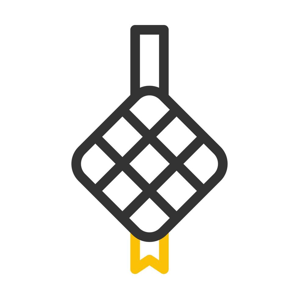 ketupat ícone duocolor cinzento amarelo estilo Ramadã ilustração vetor elemento e símbolo perfeito.