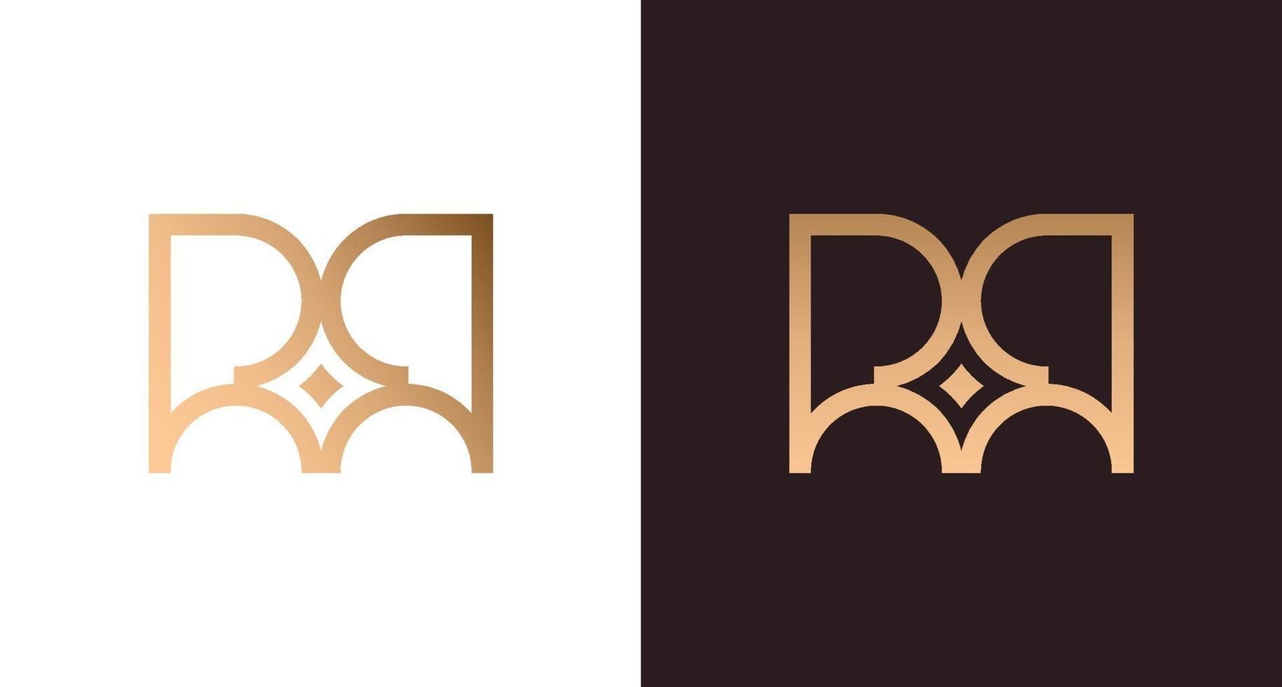 logotipo elegante da letra rr com elemento estrela, monograma inicial de luxo rr, modelo de vetor de logotipo