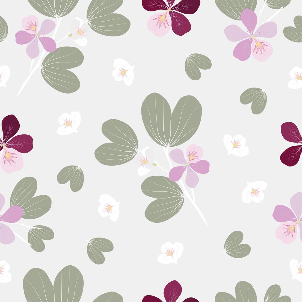 fofa mão desenhada vintage floral padrão de fundo sem emenda vetor