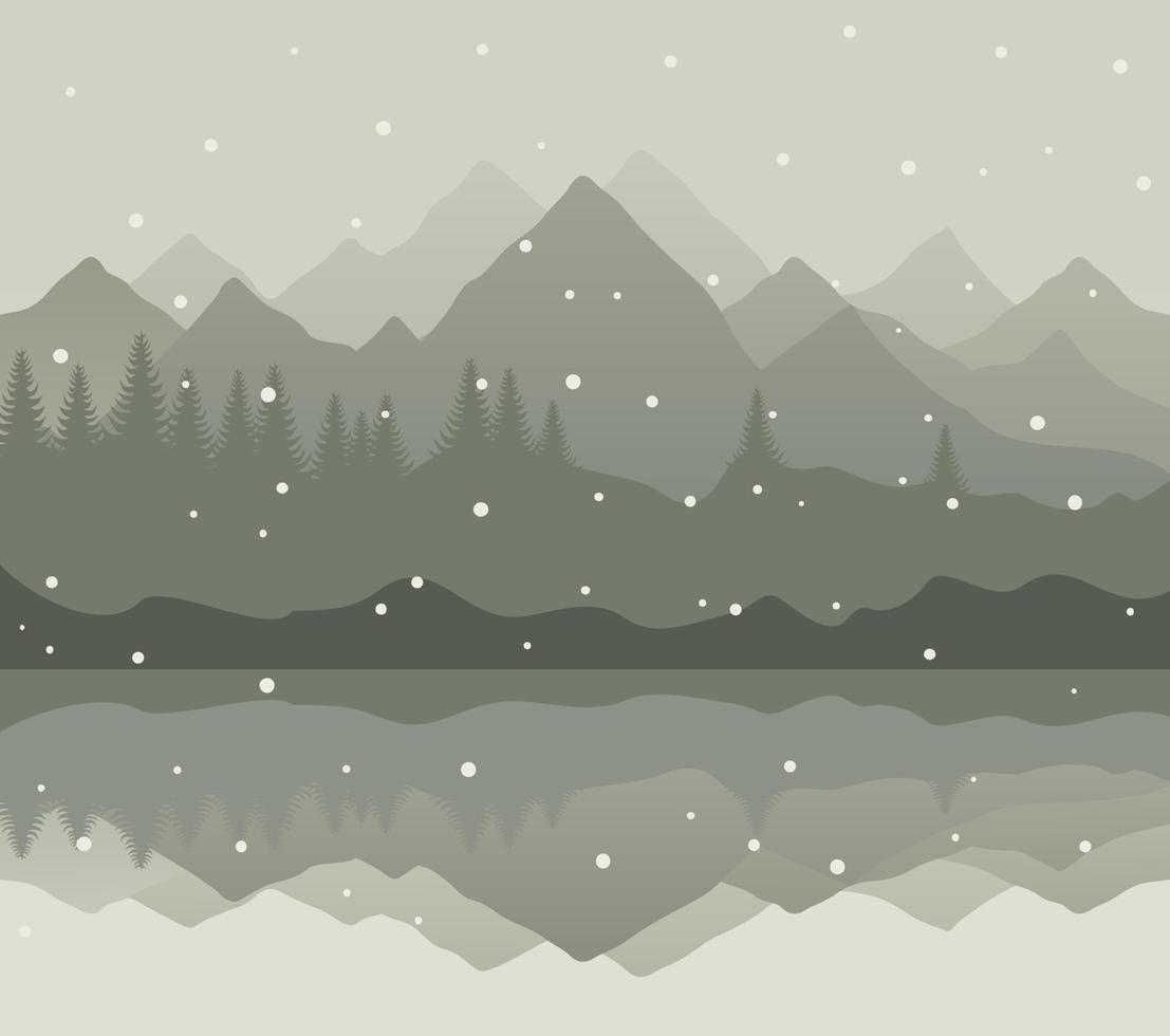 neve dentro a madeiras. vetor ilustração