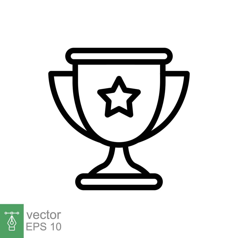 troféu copo Estrela linha ícone. simples esboço estilo para aplicativo e rede Projeto elemento. ganhador, prêmio, campeão, concurso, Ganhou conceito. vetor ilustração isolado em branco fundo. eps 10.