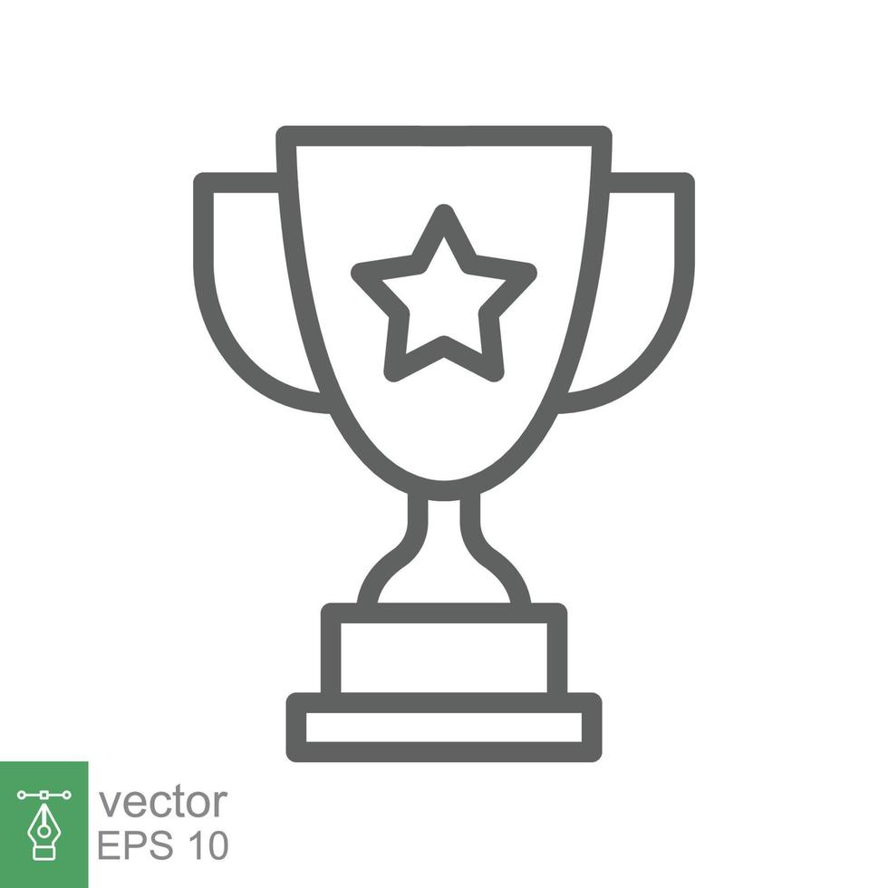 troféu copo Estrela linha ícone. simples esboço estilo para aplicativo e rede Projeto elemento. ganhador, prêmio, campeão, concurso, Ganhou conceito. vetor ilustração isolado em branco fundo. editável acidente vascular encefálico eps 10.