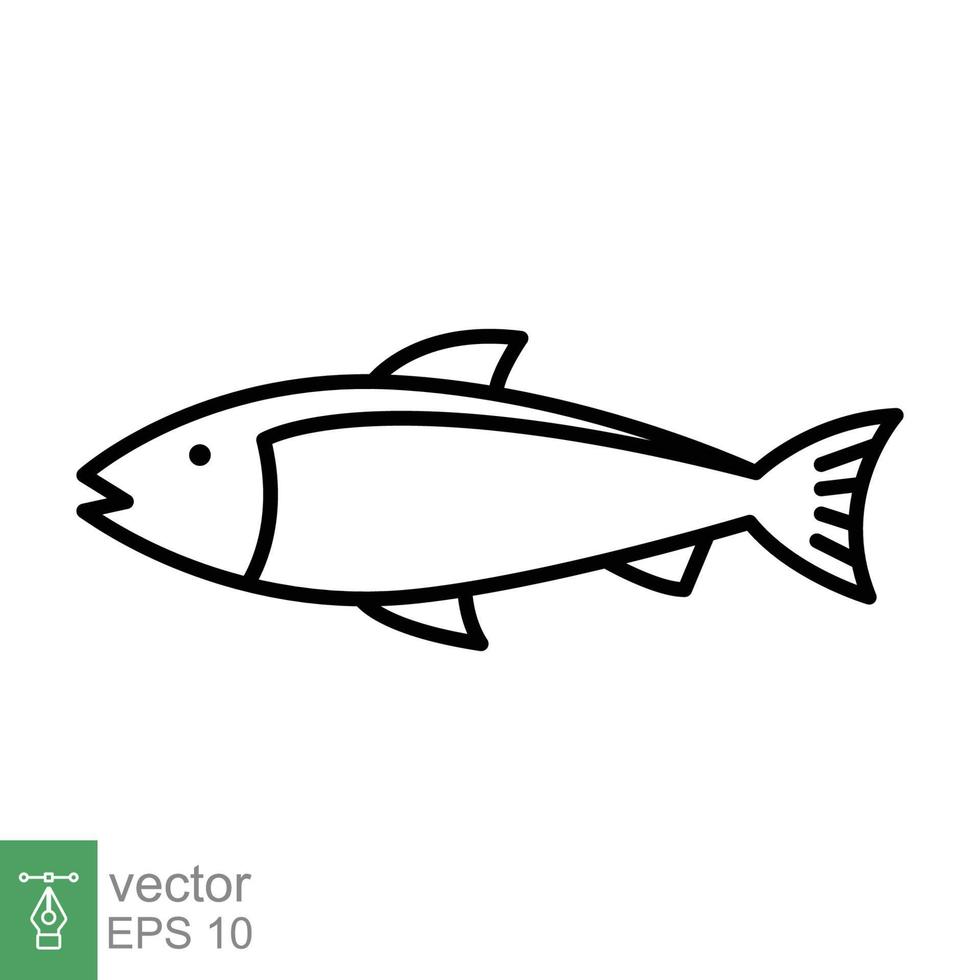 peixe linha ícone. simples esboço estilo. mar vida, atum, Peixes conceito para Comida modelo Projeto. vetor ilustração isolado em branco fundo. eps 10.