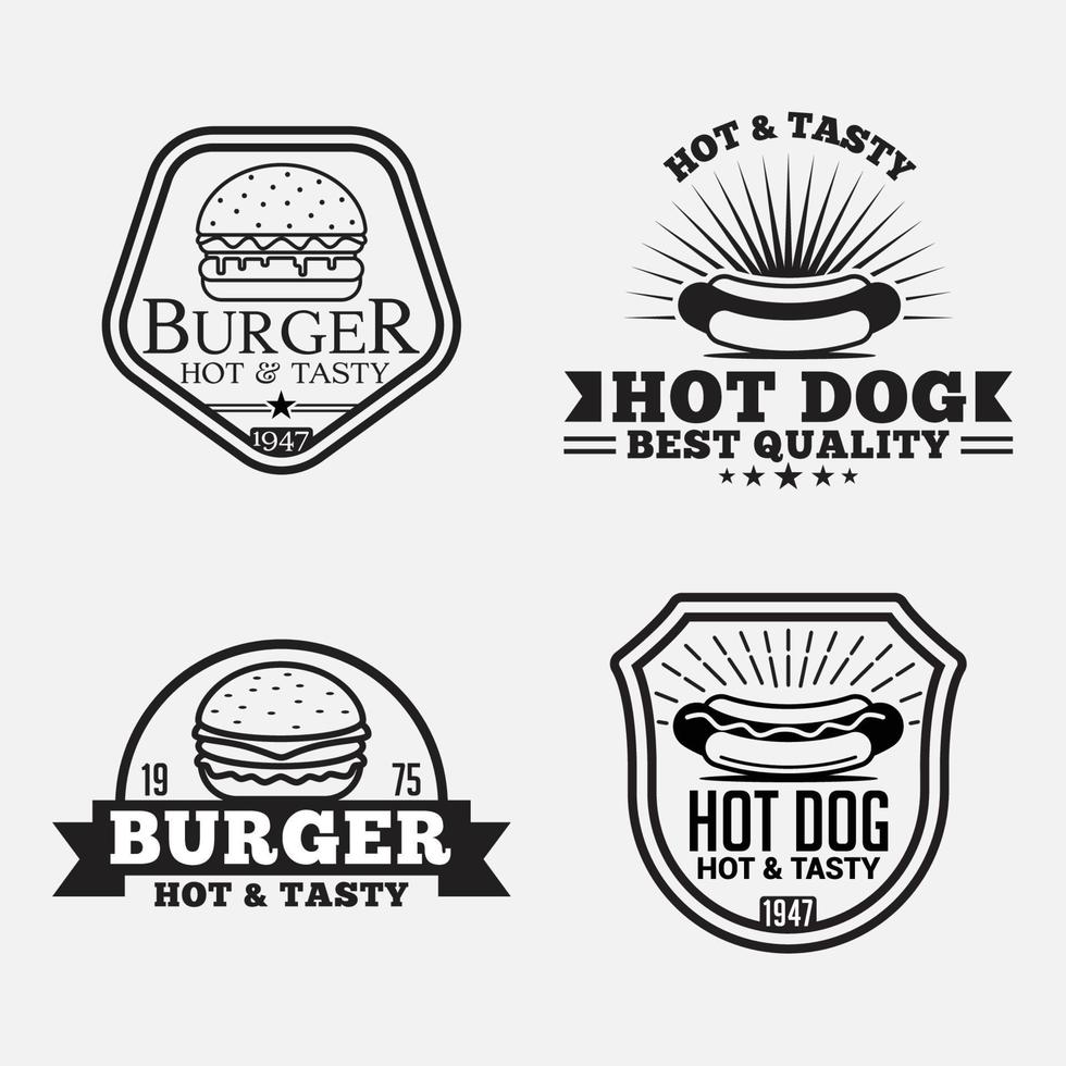 Conjunto de emblemas e etiquetas de logotipos retro food vetor