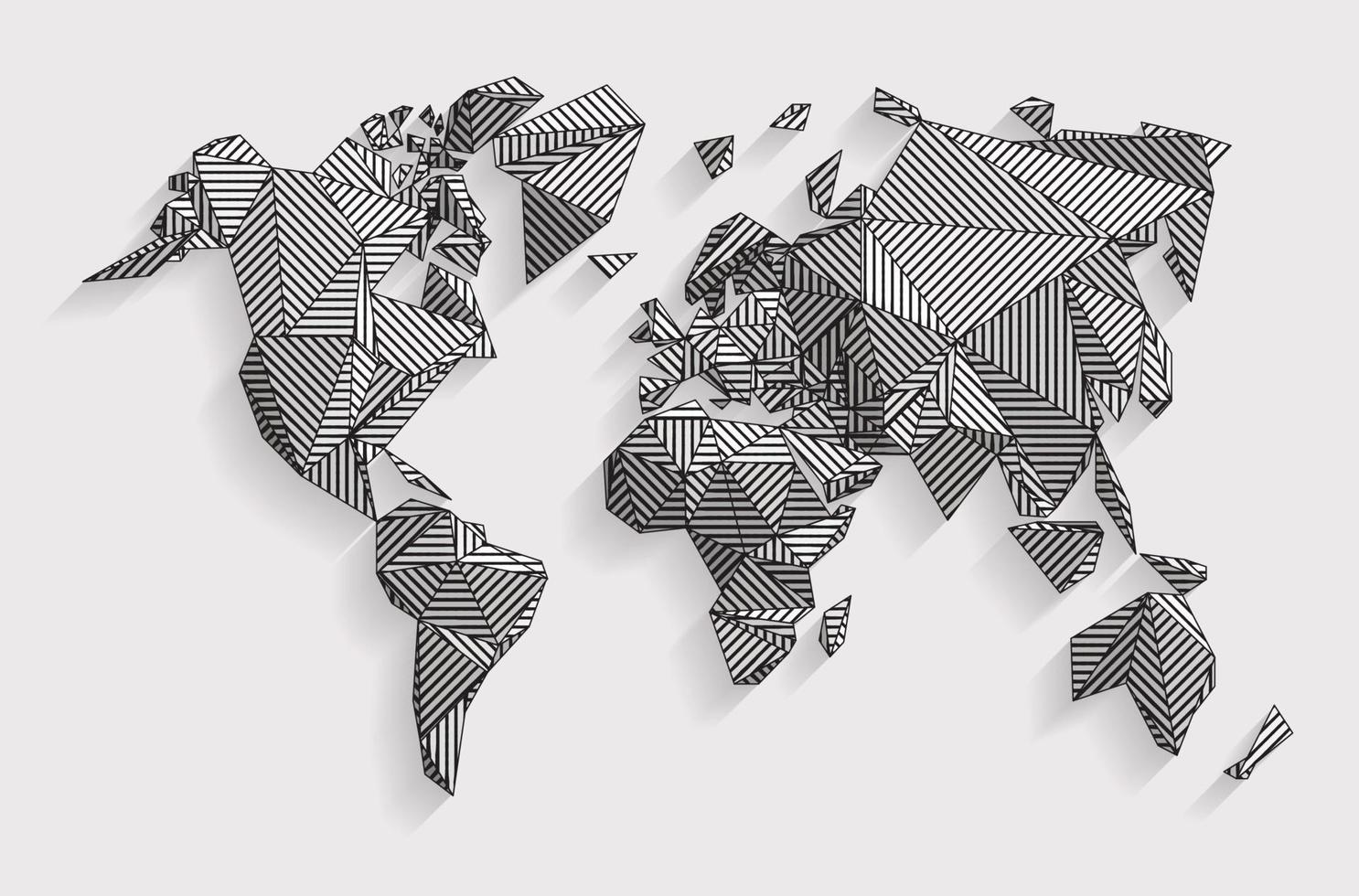 vetor conceito de mapa de terra 3d. mapa tridimensional de baixo polígono com arte vetorial. geografia da terra criada por linhas.