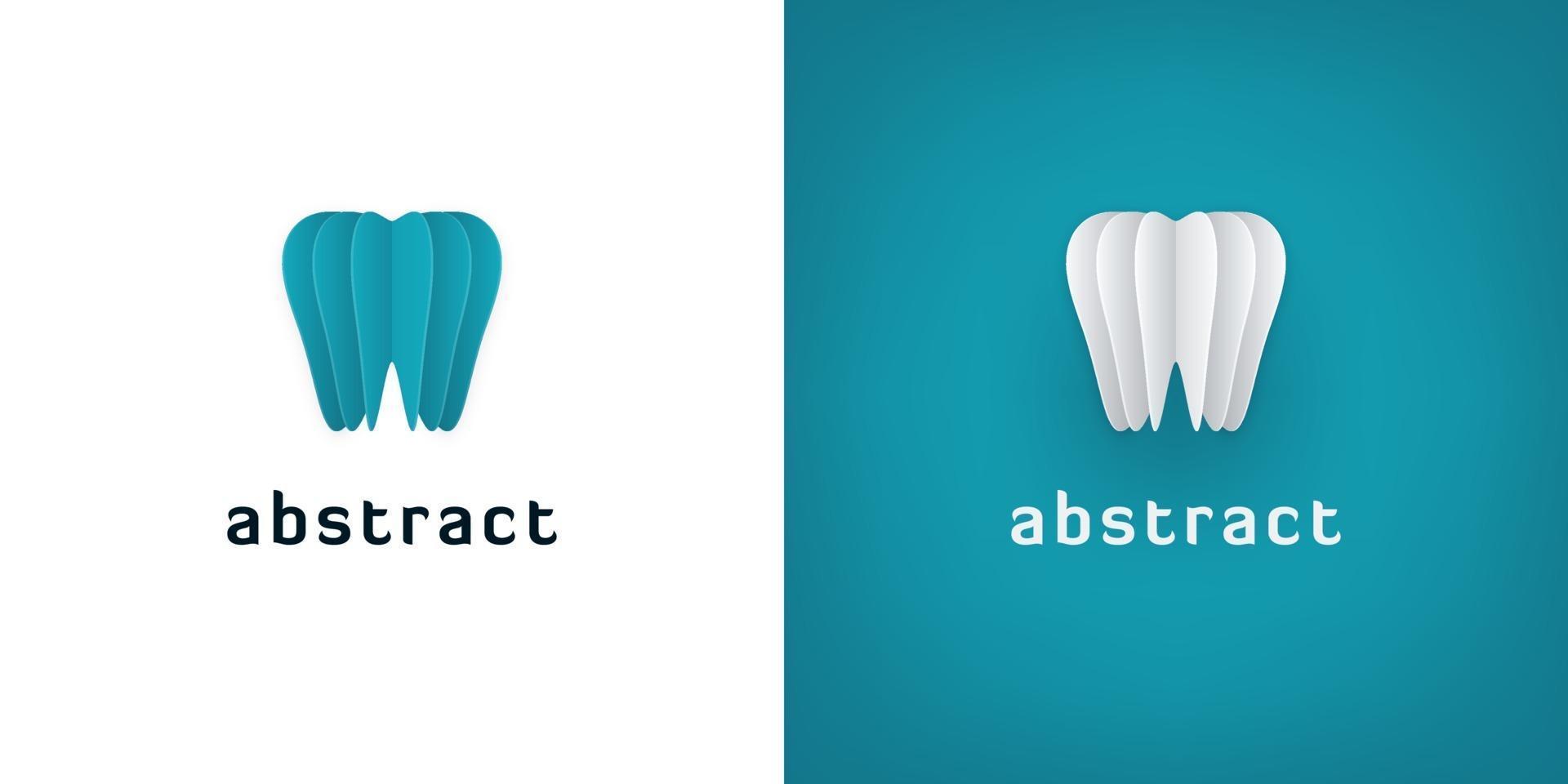 Logotipos de arte em papel 3D para odontologia vetor