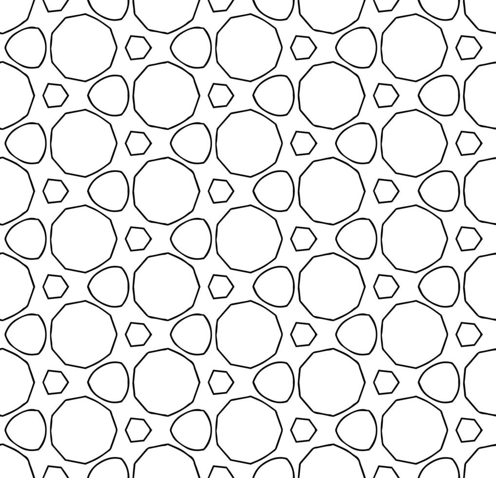 padrão abstrato sem costura preto e branco. fundo e pano de fundo. projeto ornamental em tons de cinza. ornamentos em mosaico. ilustração gráfica vetorial. vetor