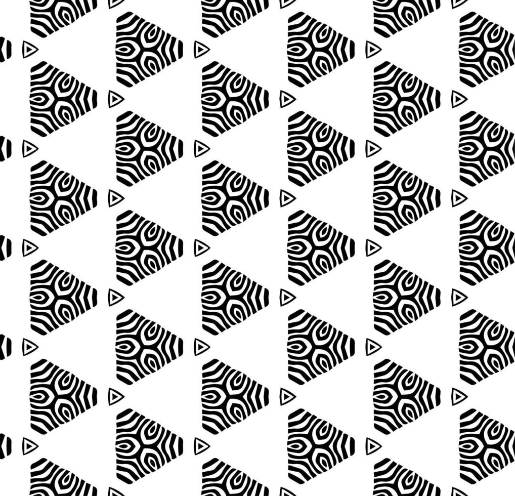 padrão abstrato sem costura preto e branco. fundo e pano de fundo. projeto ornamental em tons de cinza. ornamentos em mosaico. ilustração gráfica vetorial. vetor