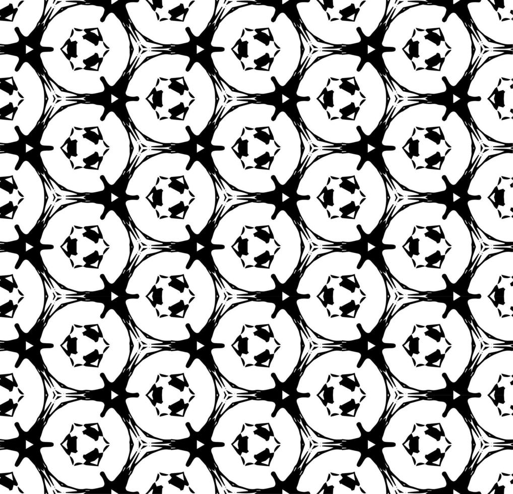 padrão abstrato sem costura preto e branco. fundo e pano de fundo. projeto ornamental em tons de cinza. ornamentos em mosaico. ilustração gráfica vetorial. vetor