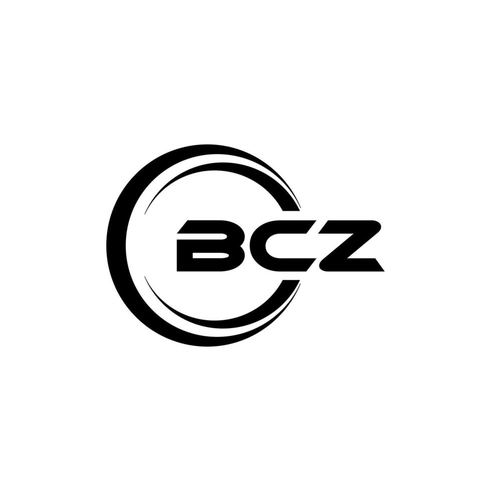 bcz carta logotipo Projeto dentro ilustração. vetor logotipo, caligrafia desenhos para logotipo, poster, convite, etc.