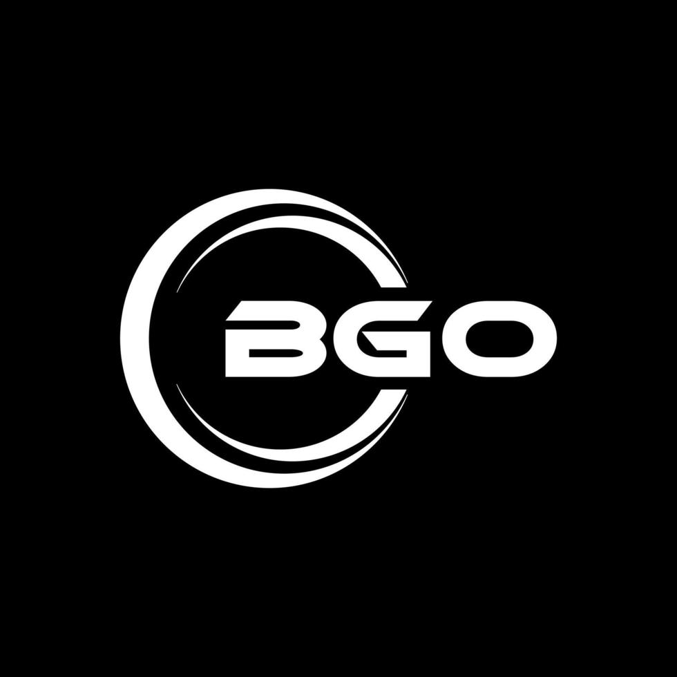 design de logotipo de carta bgo na ilustração. logotipo vetorial, desenhos de caligrafia para logotipo, pôster, convite, etc. vetor