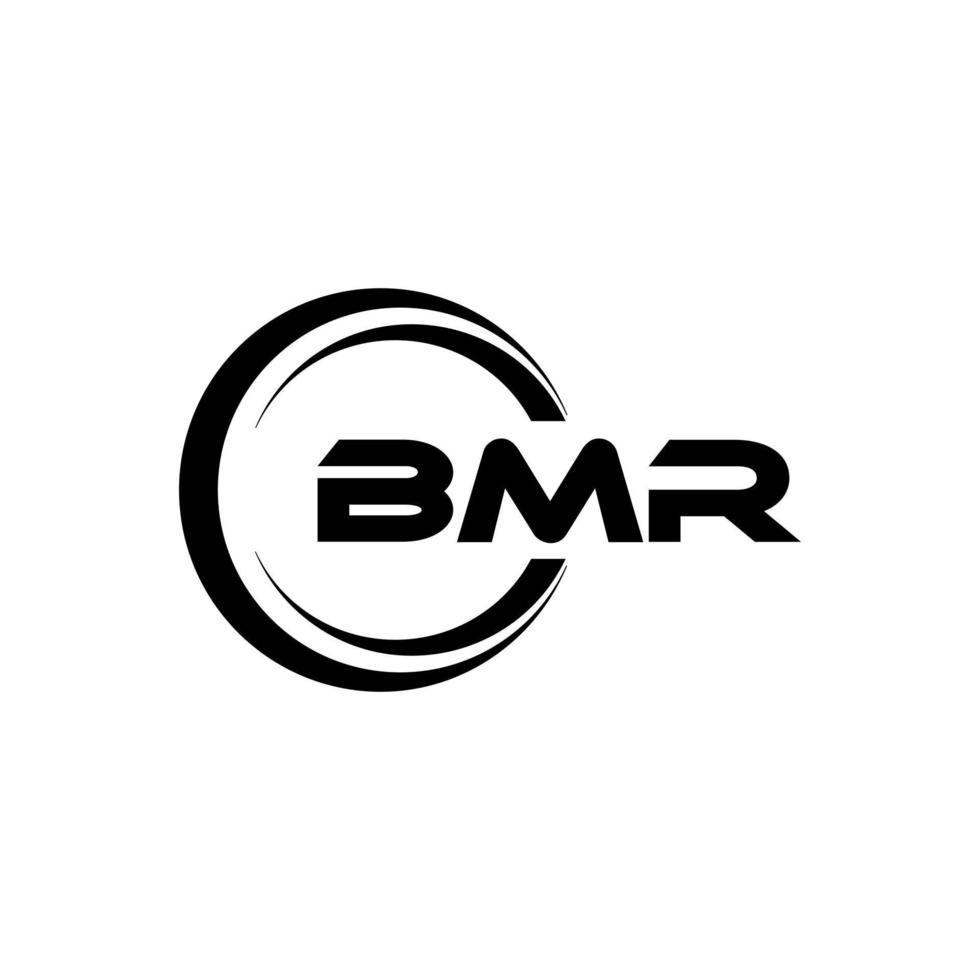 design de logotipo de carta bmr na ilustração. logotipo vetorial, desenhos de caligrafia para logotipo, pôster, convite, etc. vetor