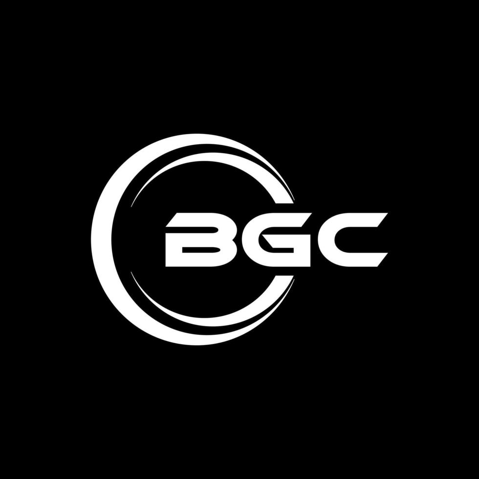 design de logotipo de carta bgc na ilustração. logotipo vetorial, desenhos de caligrafia para logotipo, pôster, convite, etc. vetor