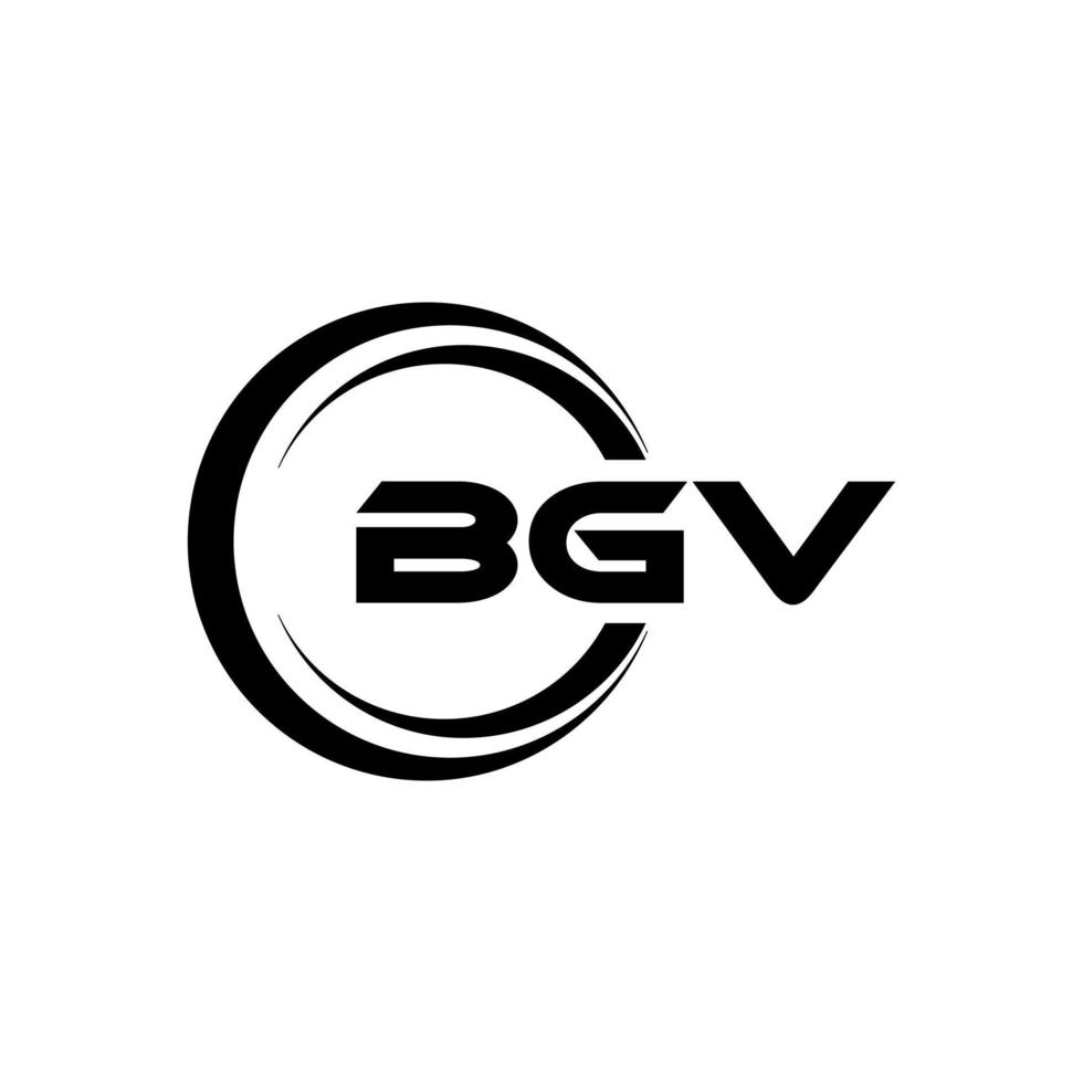 design de logotipo de carta bgv na ilustração. logotipo vetorial, desenhos de caligrafia para logotipo, pôster, convite, etc. vetor