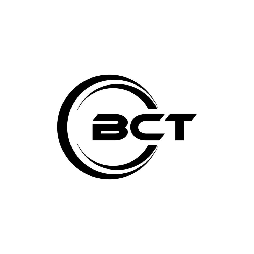design de logotipo de carta bct na ilustração. logotipo vetorial, desenhos de caligrafia para logotipo, pôster, convite, etc. vetor