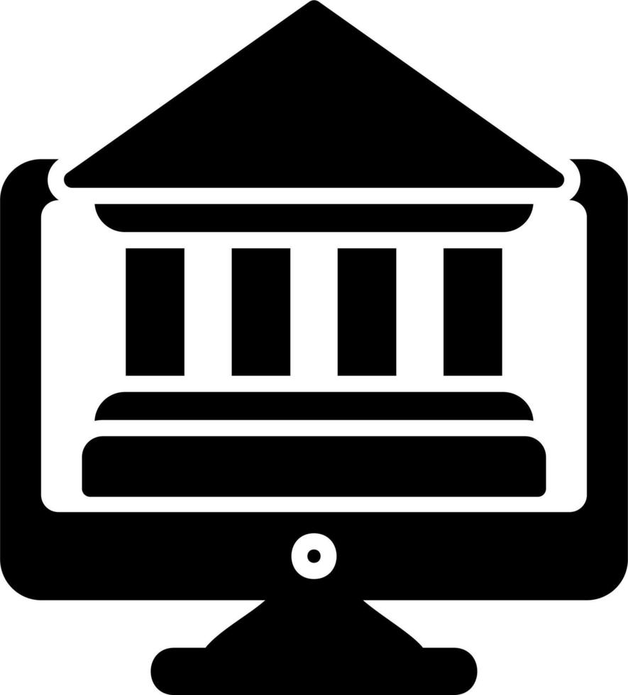 ícone de vetor de banco on-line