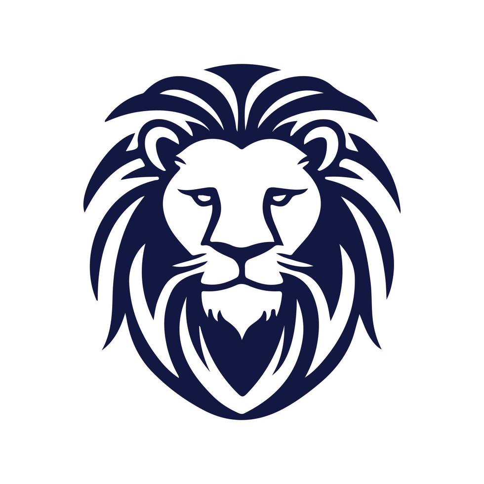 leão cabeça face logotipo silhueta Preto ícone tatuagem mascote mão desenhado leão rei silhueta animal vetor ilustração