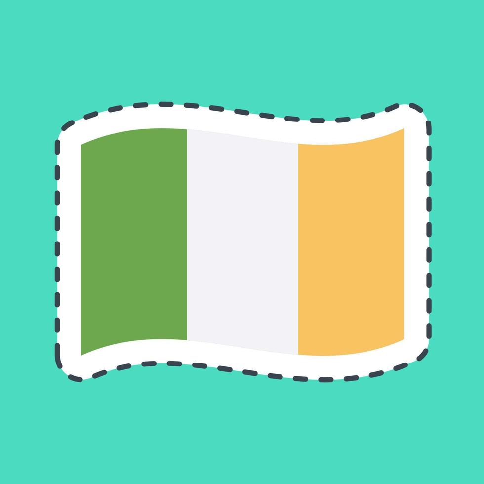 adesivo linha cortar Irlanda bandeira. st. patrick's dia celebração elementos. Boa para impressões, cartazes, logotipo, festa decoração, cumprimento cartão, etc. vetor
