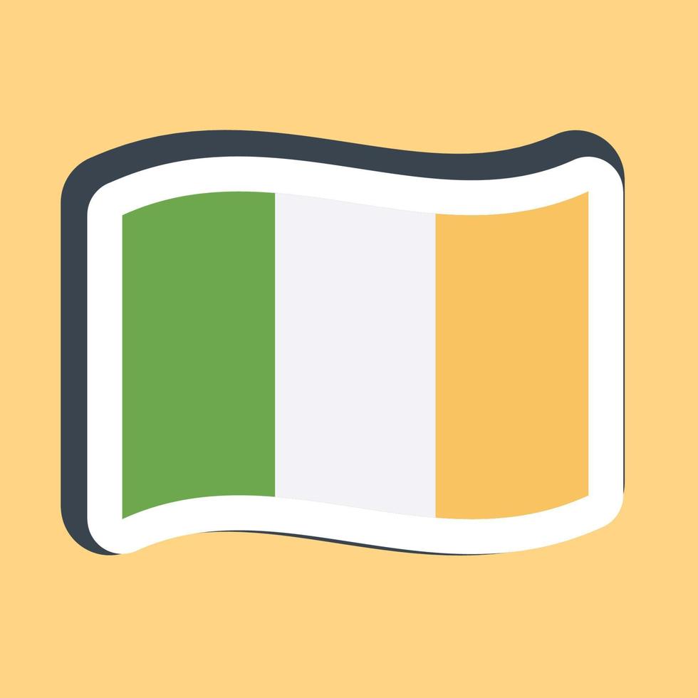 adesivo Irlanda bandeira. st. patrick's dia celebração elementos. Boa para impressões, cartazes, logotipo, festa decoração, cumprimento cartão, etc. vetor
