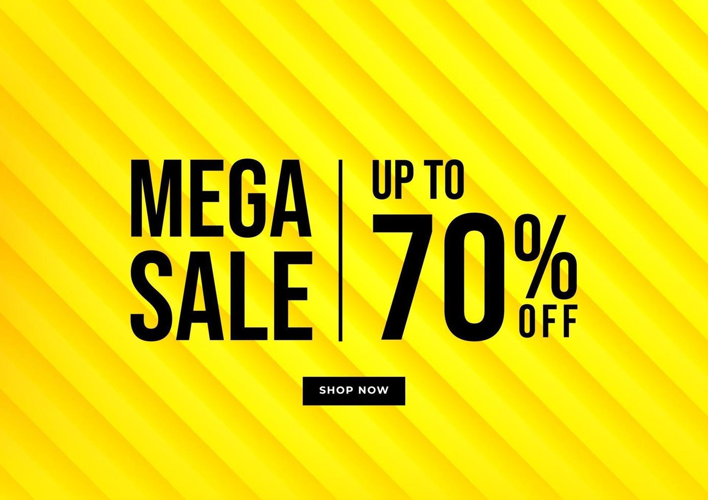 mega venda, banner de venda de verão. ofertas especiais de fundo amarelo e design de modelo de promoção. vetor