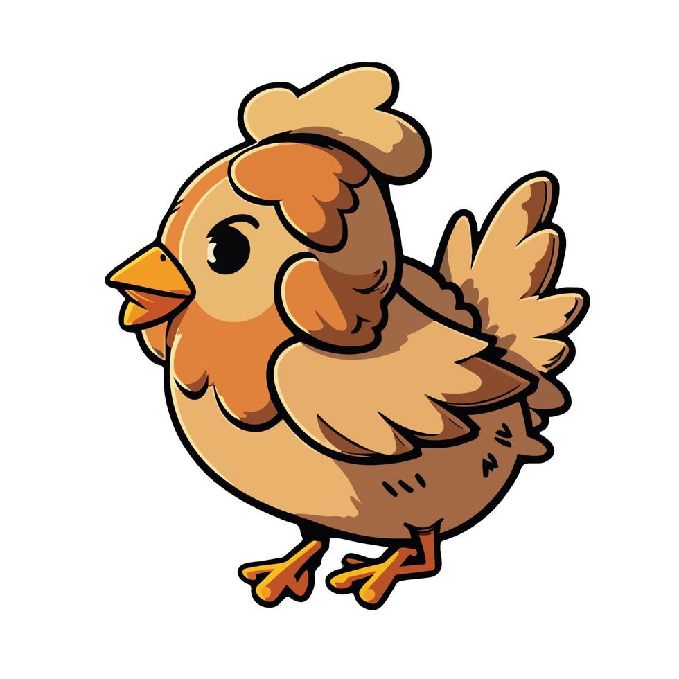 fofa galinha desenho animado estilo vetor