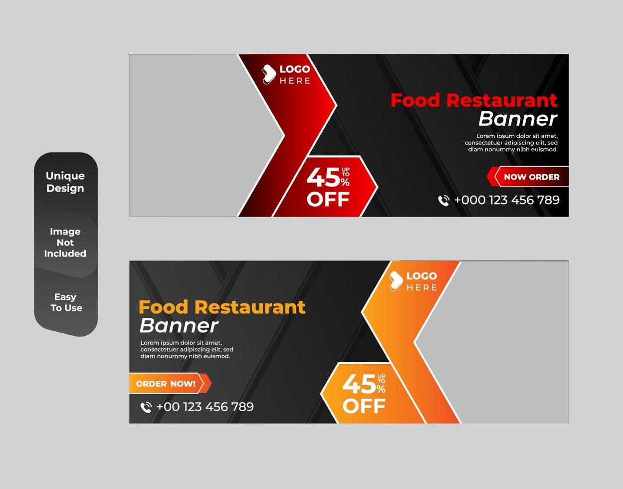 design de banner de comida para restaurante vetor