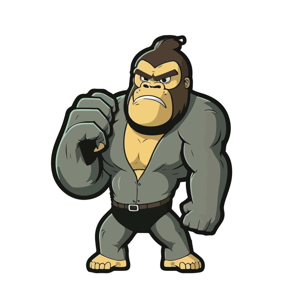 fofa gorila desenho animado estilo vetor