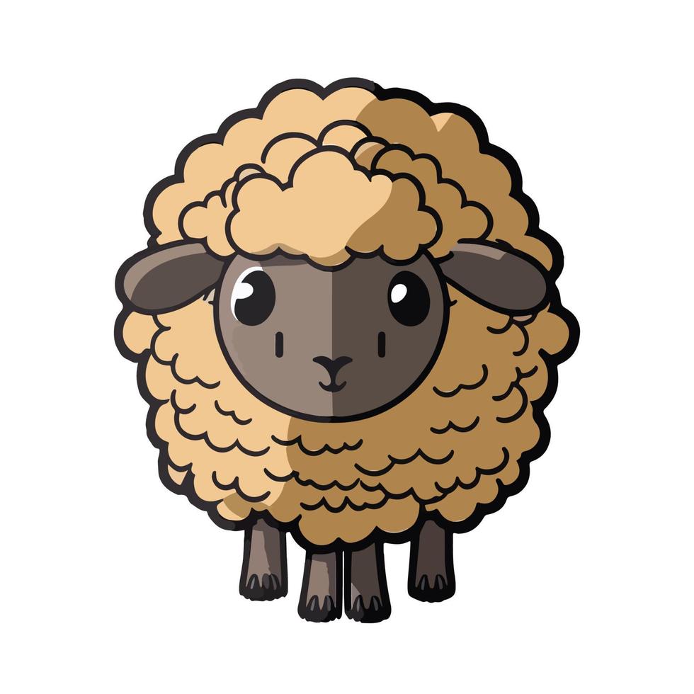 fofa ovelha desenho animado estilo vetor