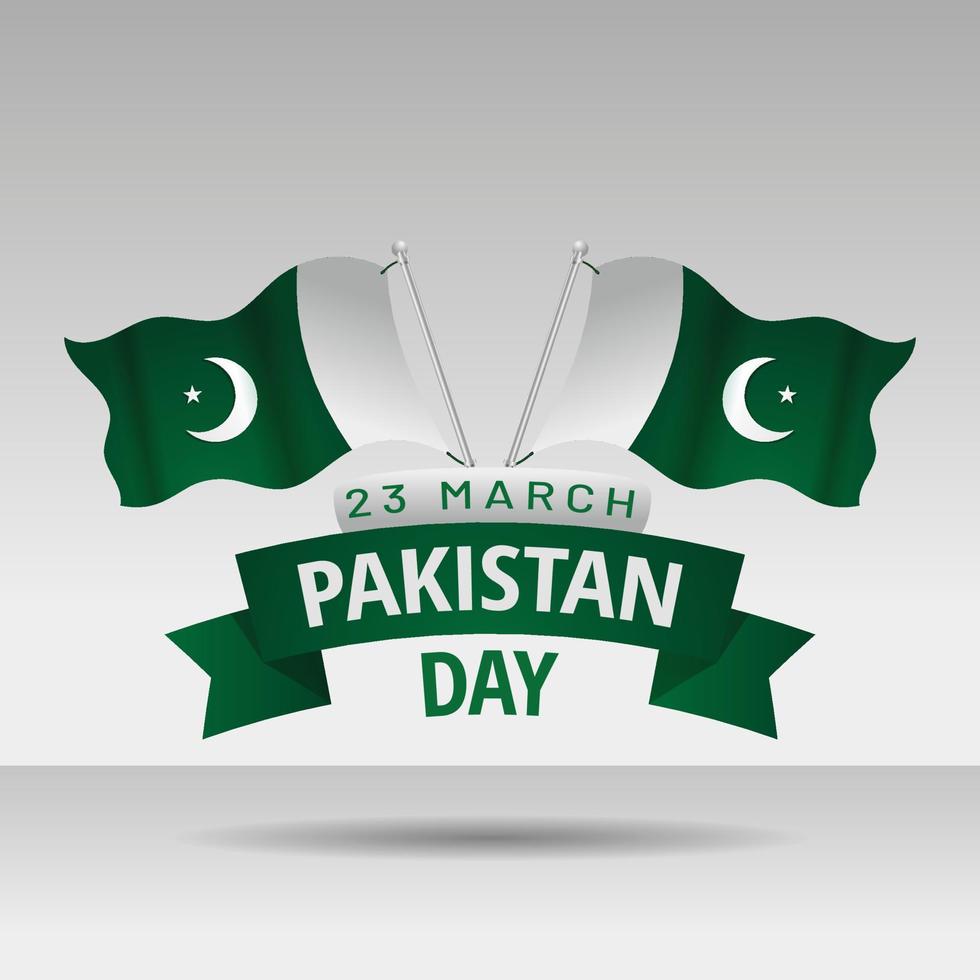 23 marcha Paquistão dia logotipo com nacional bandeira ilustração vetor