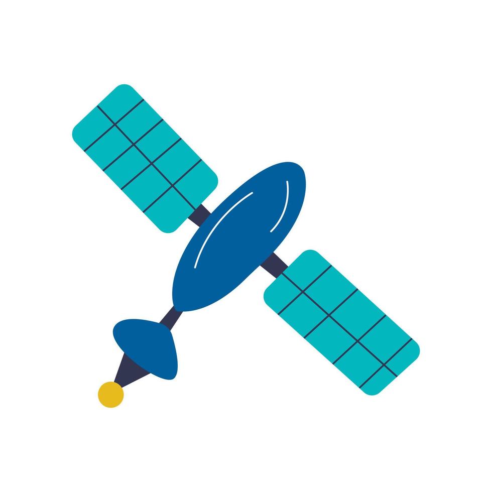 artificial satélite dentro espaço. mão desenhado vetor cósmico isolado