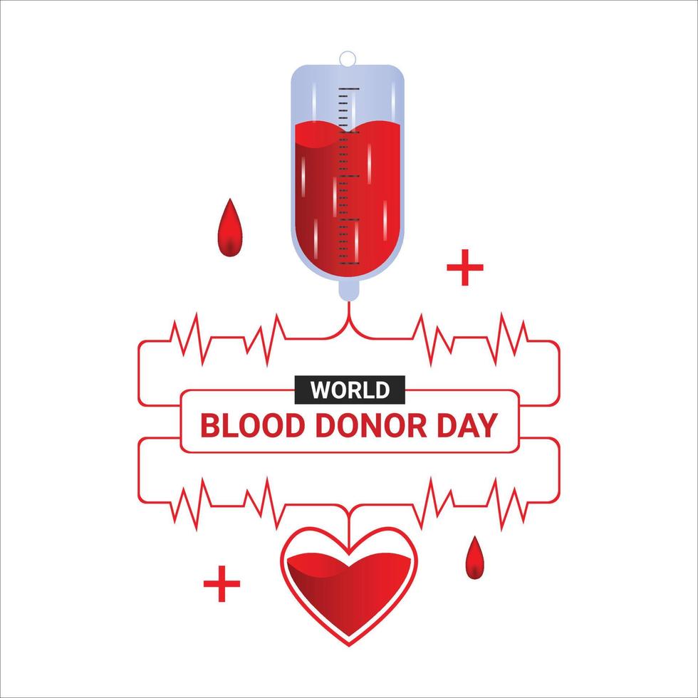 conceito de dia mundial do doador de sangue com mãos doando sangue vetor