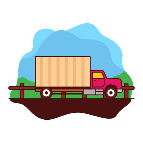 Ilustração de caminhão em movimento vetor