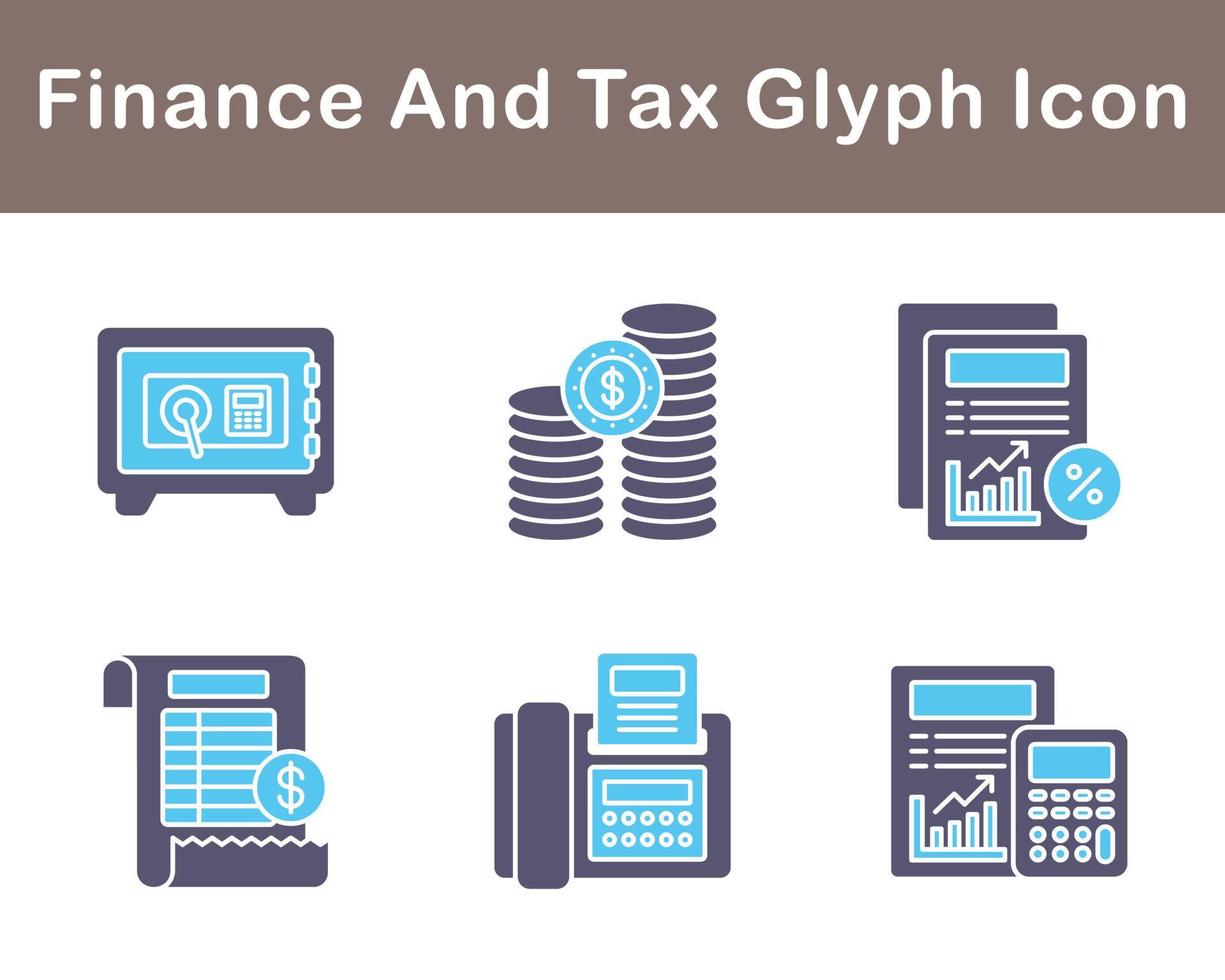 finança e imposto vetor ícone conjunto