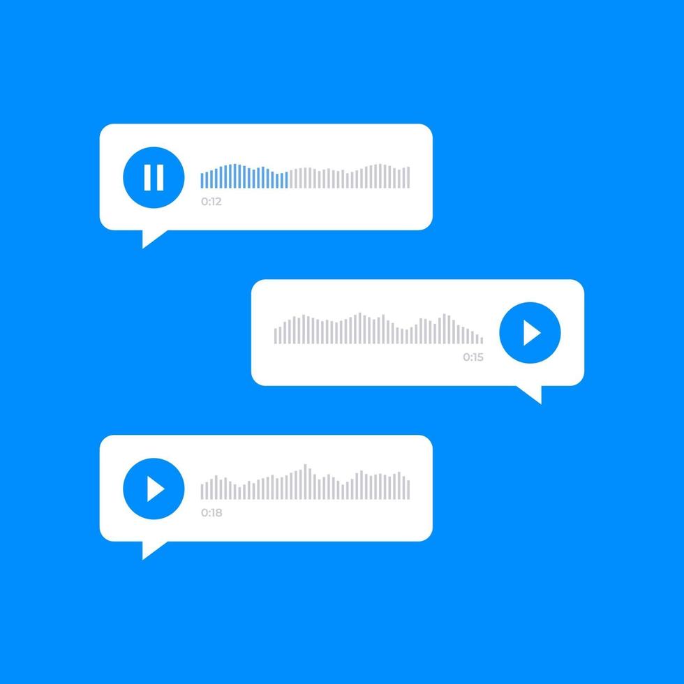 ícone de mensagem de voz para dispositivo móvel. aplicativo de áudio social. vetor