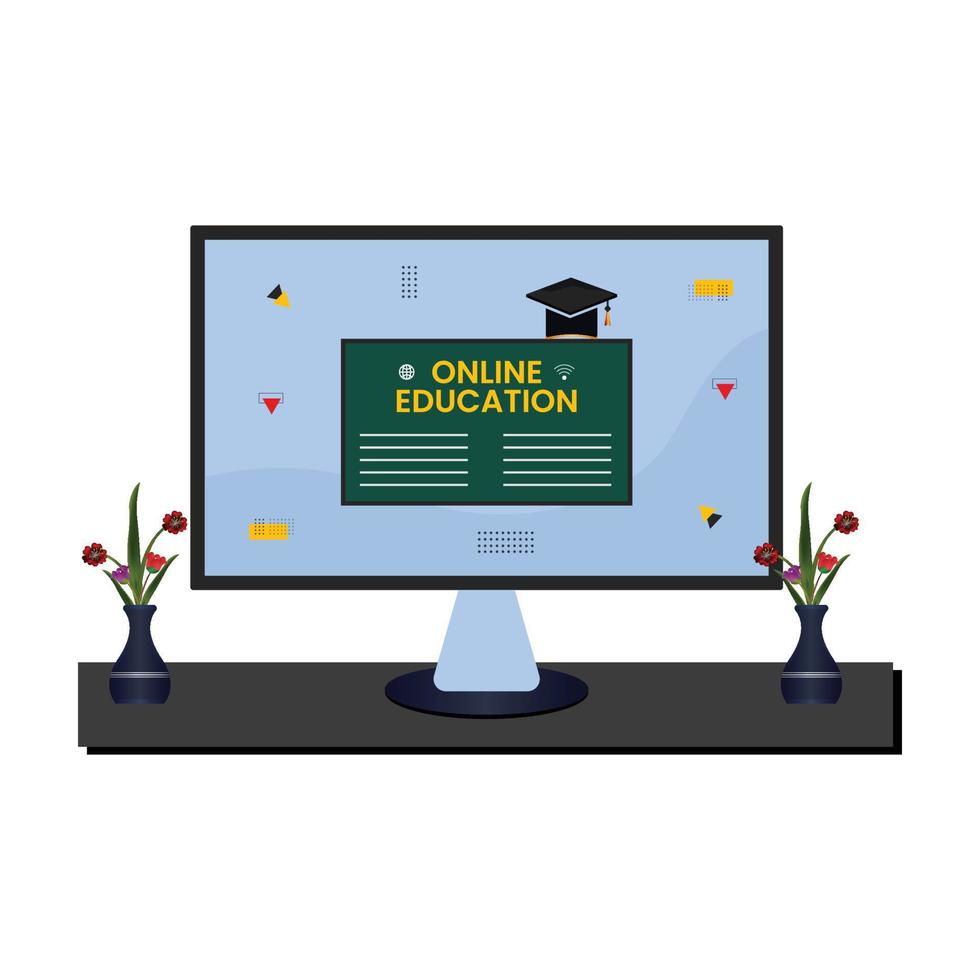 conceito online de educação e conhecimento vetor