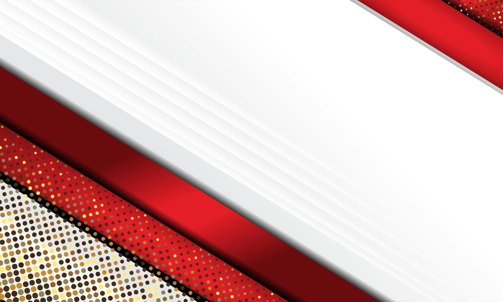 listras vermelhas e douradas do sumário do vetor moderno em fundo branco. modelo de design de vetor de design de conceito elegante para moldura, capa, banner, uso de cartão