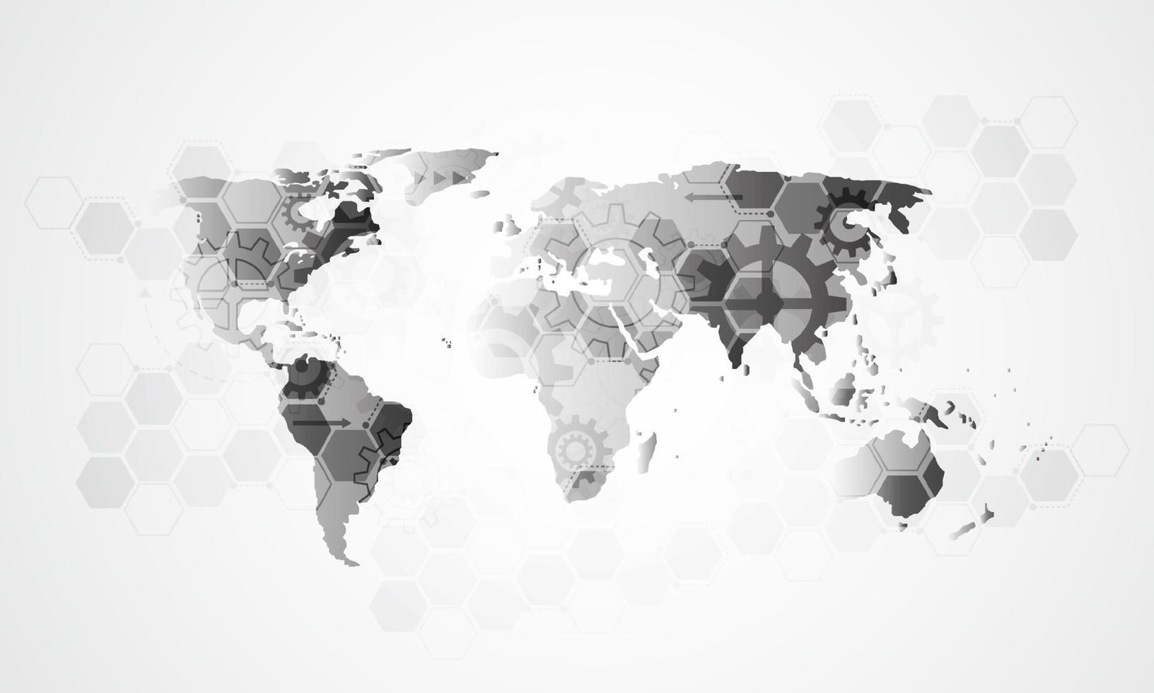 conexão de rede global de negócios. ponto de mapa mundial e conceito de composição de linha de negócios globais. ilustração vetorial vetor