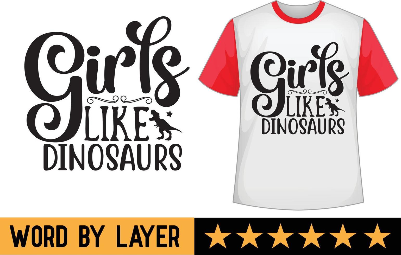 meninas gostar dinossauros SVG t camisa Projeto vetor