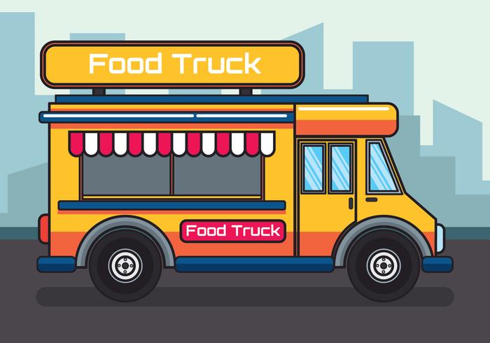 Ilustração de caminhão de comida vetor