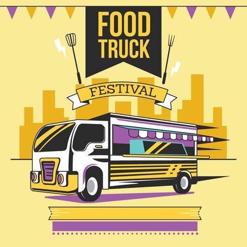 Cartaz do festival do caminhão do alimento da rua vetor