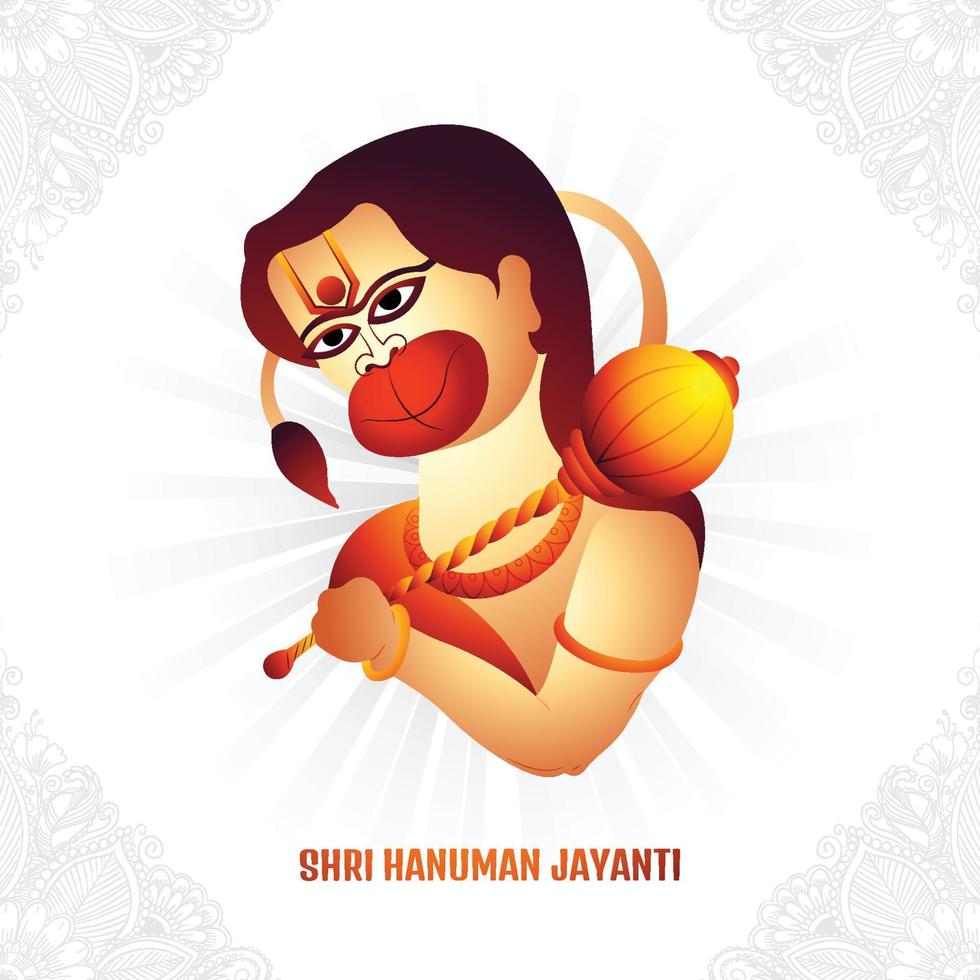 ilustração do senhor Hanuman para Hanuman Jayanti festival cartão fundo vetor