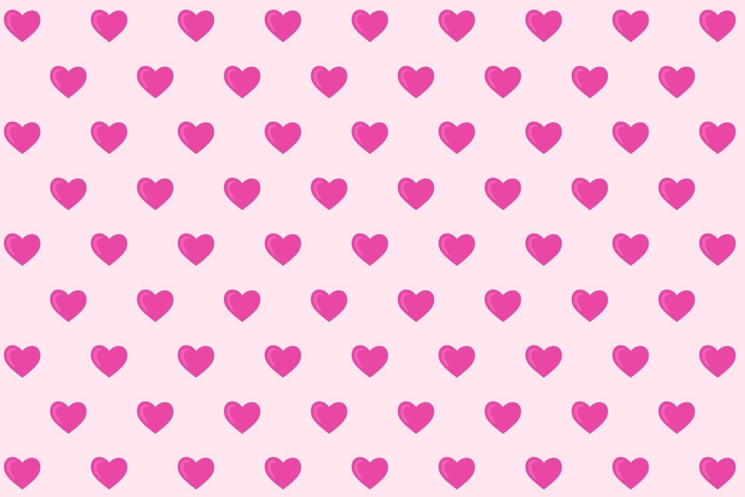 corações rosa padrão de fundo romântico vetor