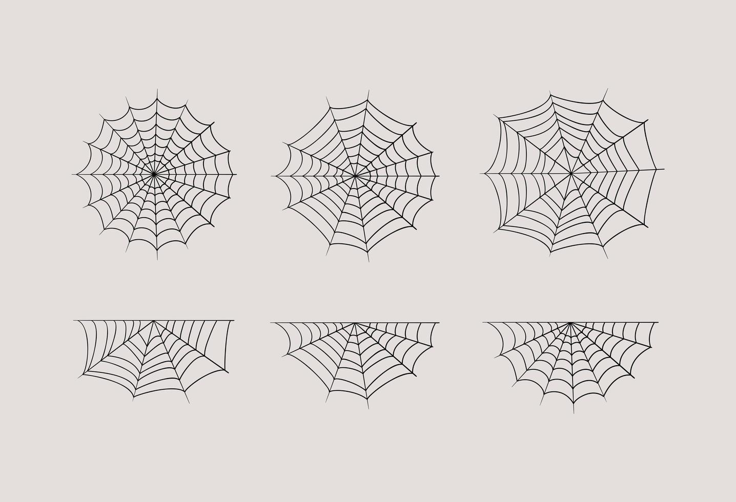 desenho vetorial conjunto teia de aranha de halloween vetor